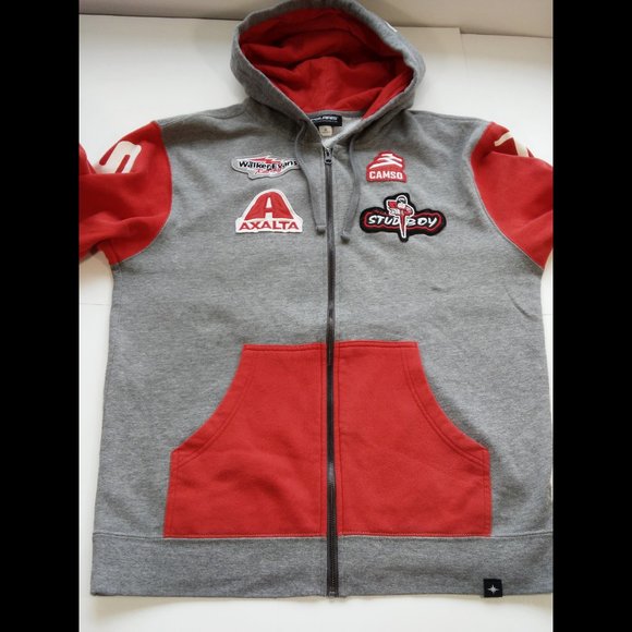 Polaris Mens Full Zip Racing Hoodie w/Logo Sponsor Branding Patches - Medium - Picture 4 of 11